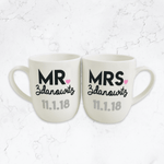 Couple Mug Set - Mr and Mrs - Last Name - The Jerusalem Market