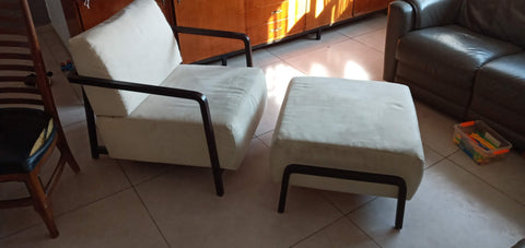 italian-made armchair with footstool - The Jerusalem Market