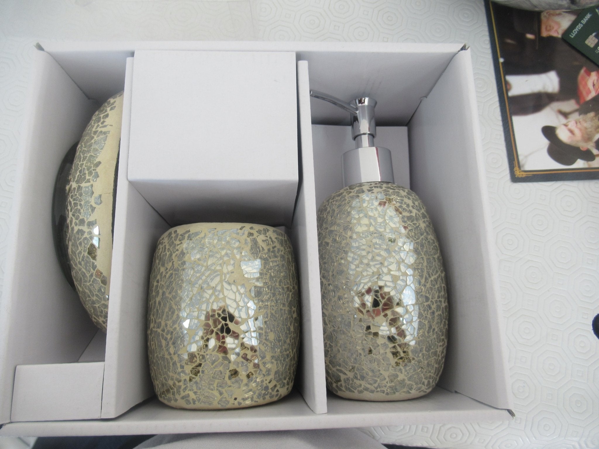 Gift set - soap dispenser, soap dish & cup/toothbrush holder - The Jerusalem Market