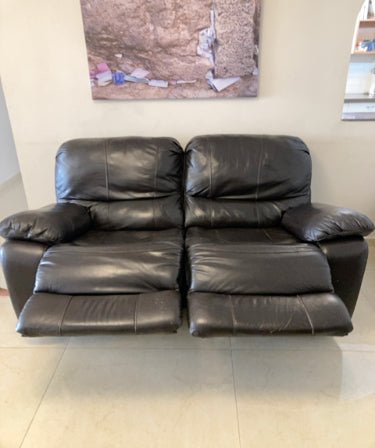2 Seater Reclining Leather Couch - The Jerusalem Market