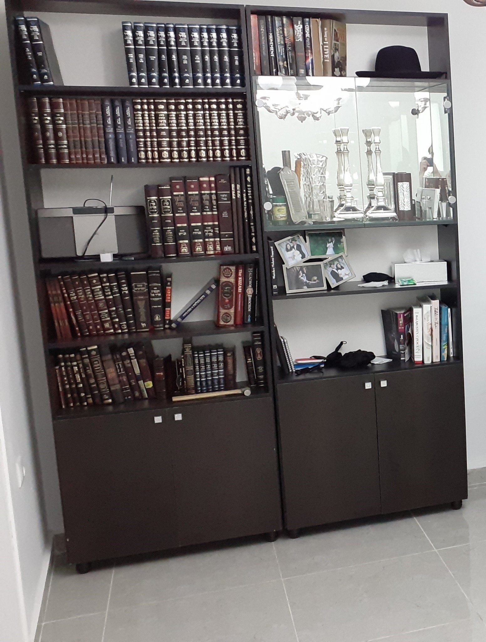 Dark Brown/Black Seforim Shelves - The Jerusalem Market