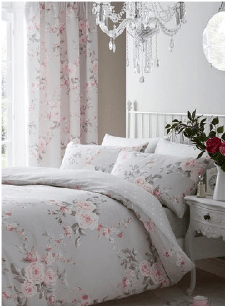 Beautiful Grey Flowered Duvet Sets with Pillow Shams NEW (1/4) - The Jerusalem Market