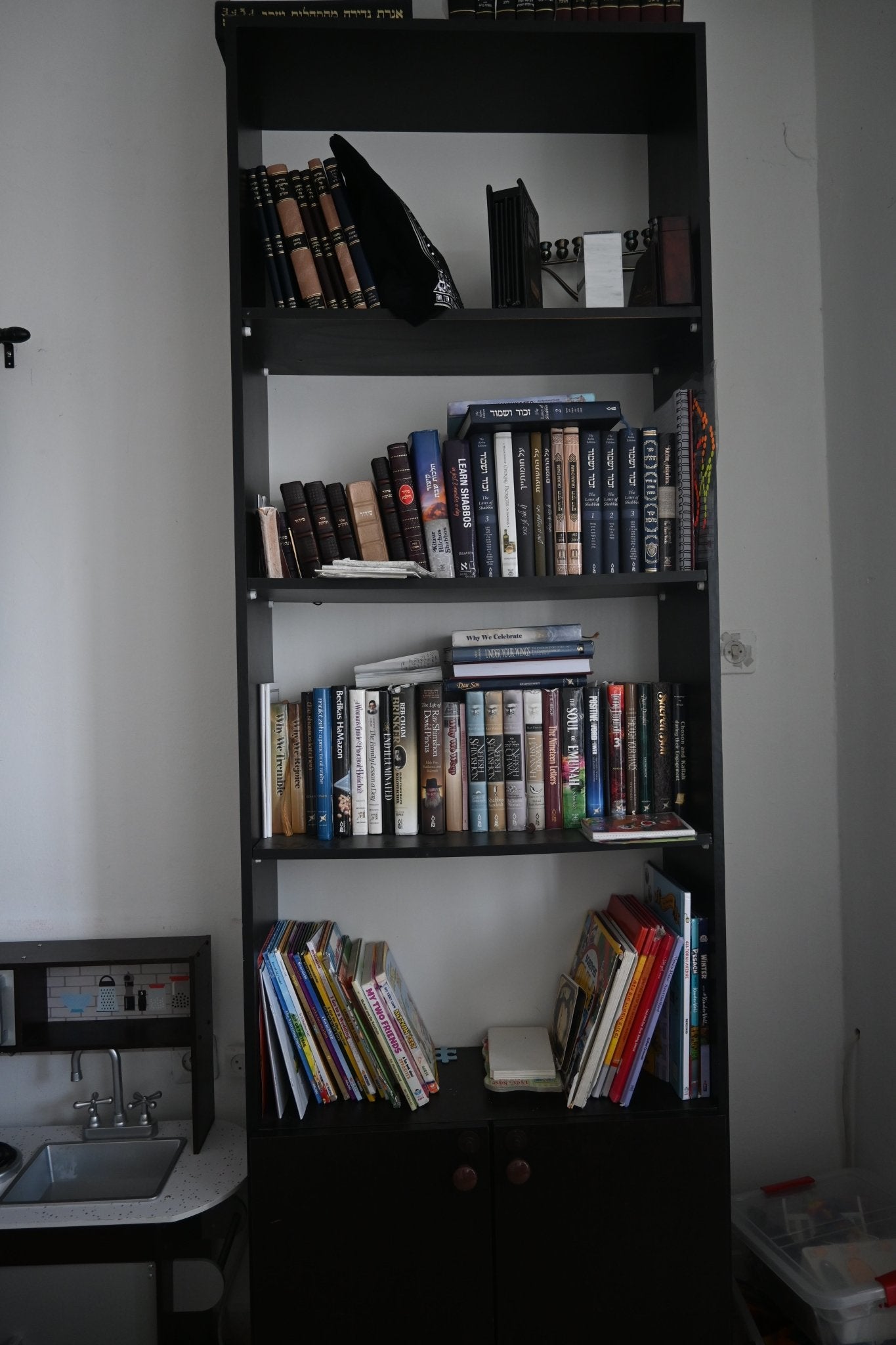 Dark Bookshelf with Bottom Doors - The Jerusalem Market