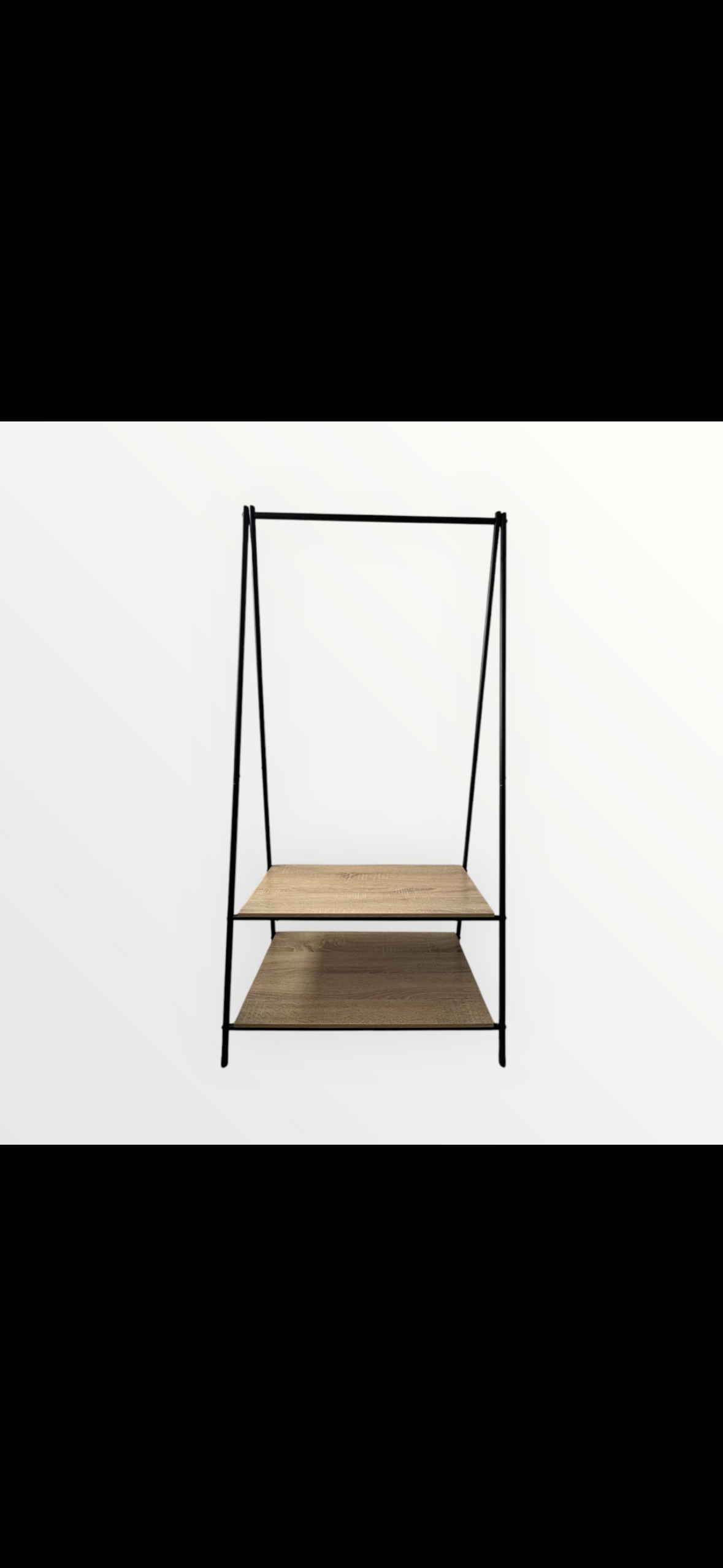 Clothing Rack with Wooden Shelves