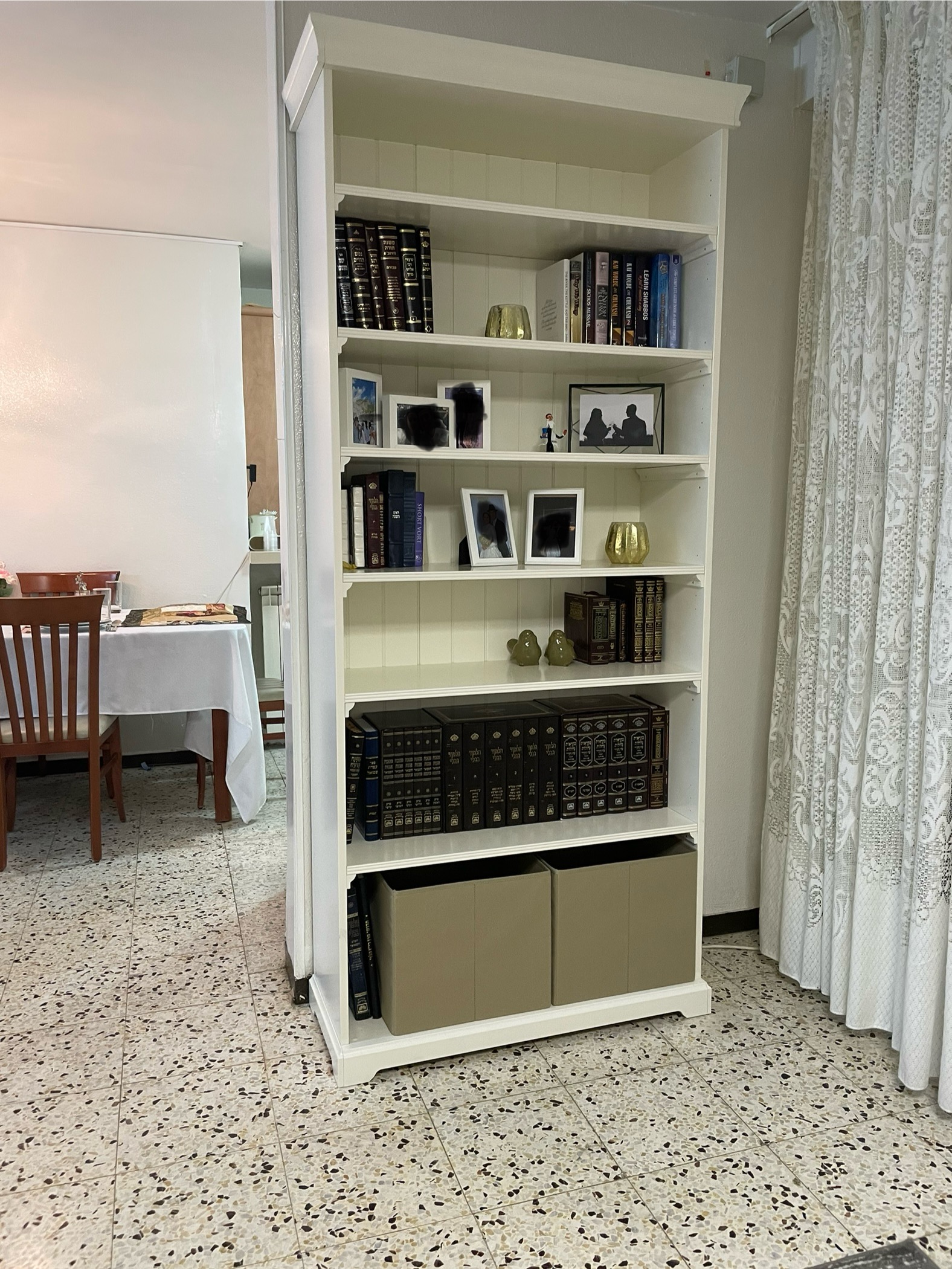 White bookshelf