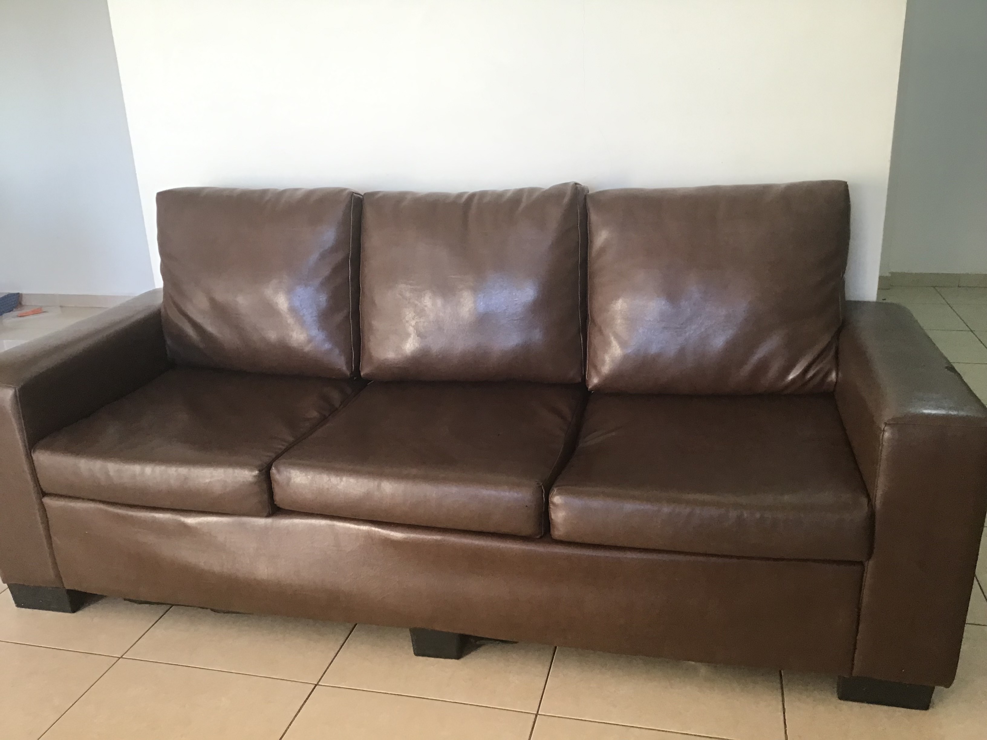 Brown 3 seater couch
