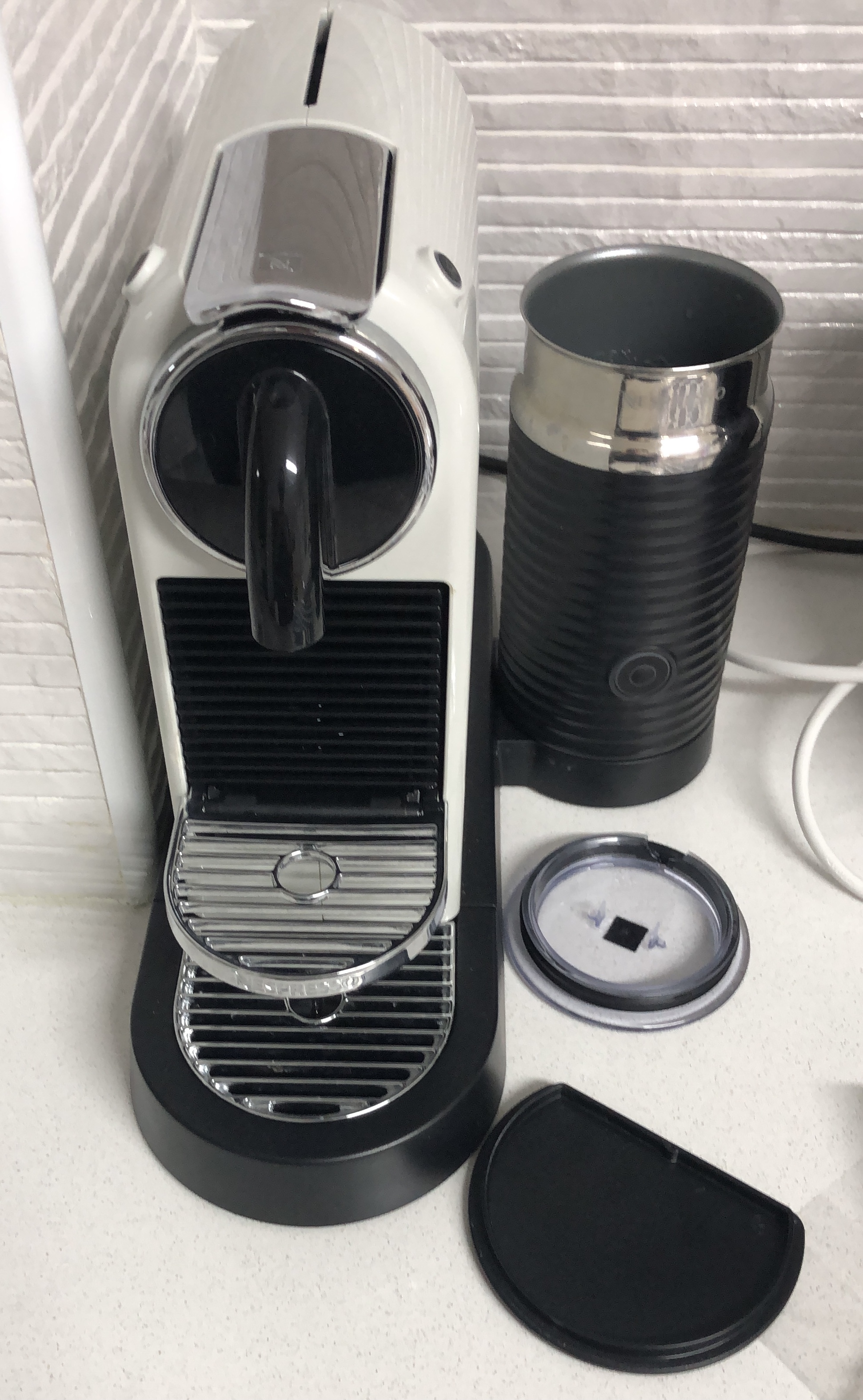Nespresso Machine with Attached Frother
