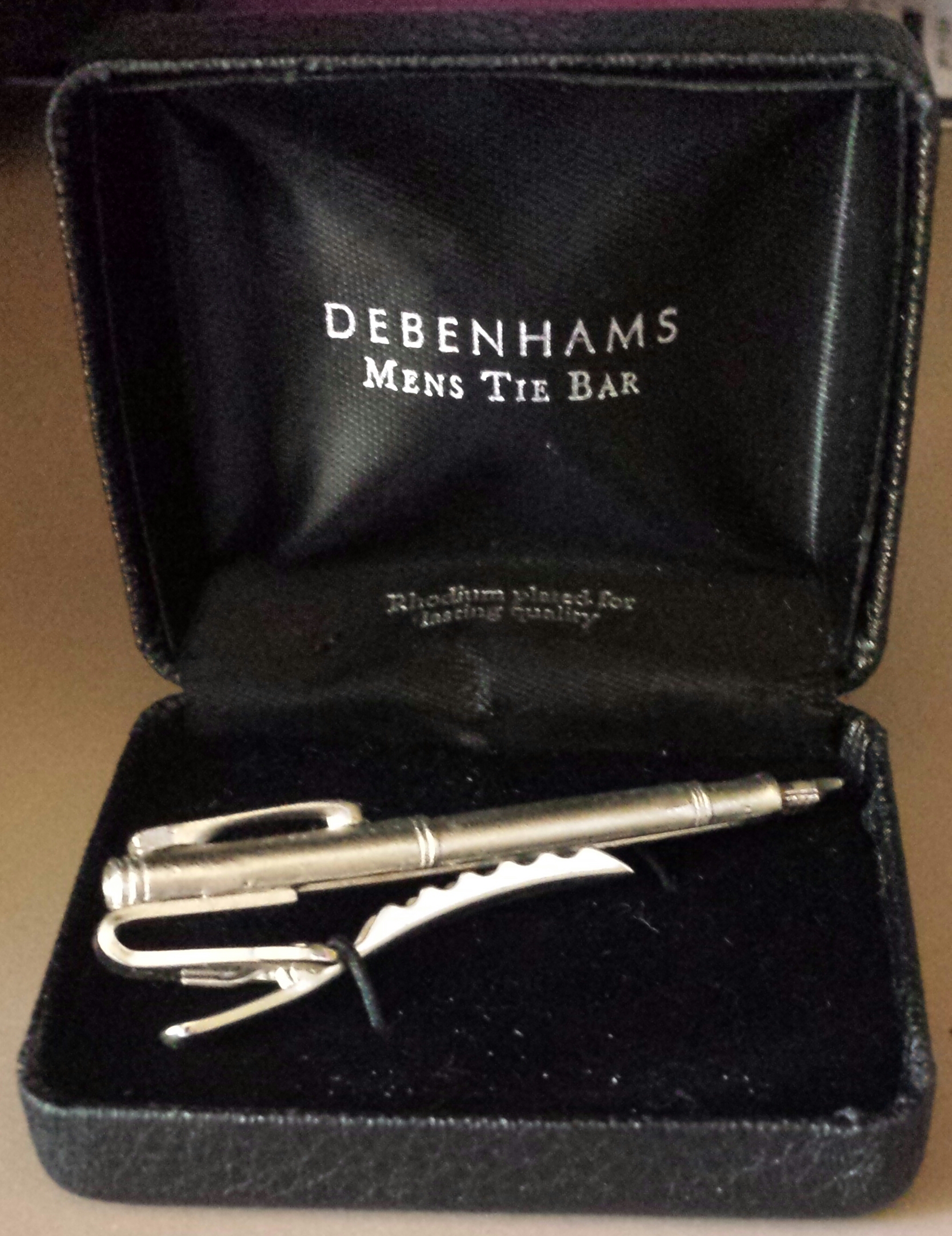 Rhodium Plated Tie Clip