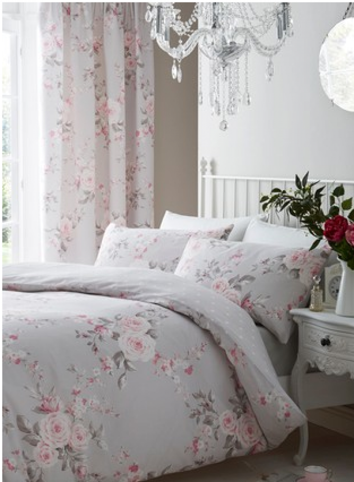 Beautiful grey flowered duvet sets with pillow shams, new in package. I have 4 to sell!