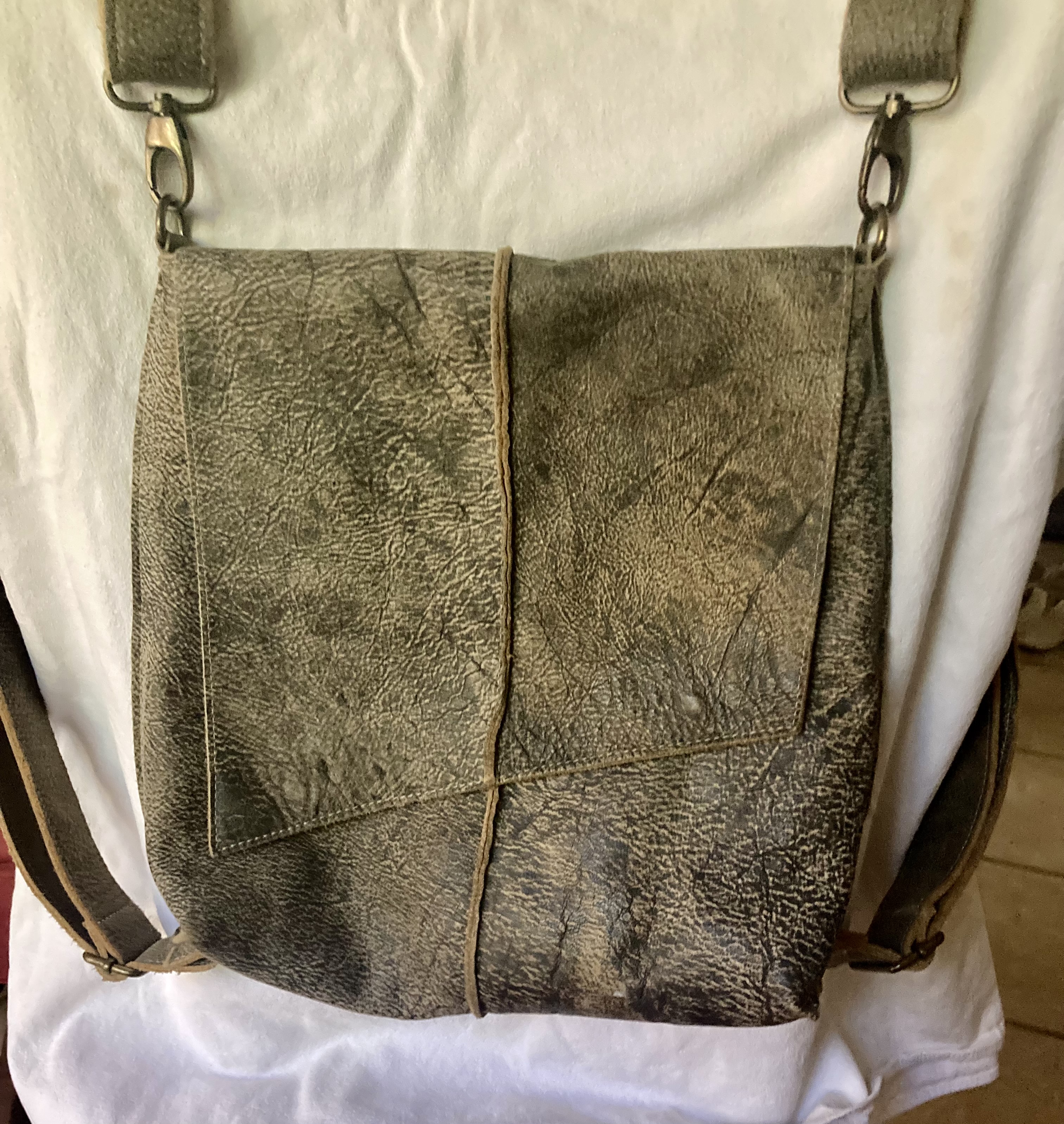 Unisex Thick Leather Backpack/Crossbody/Shoulder Bag