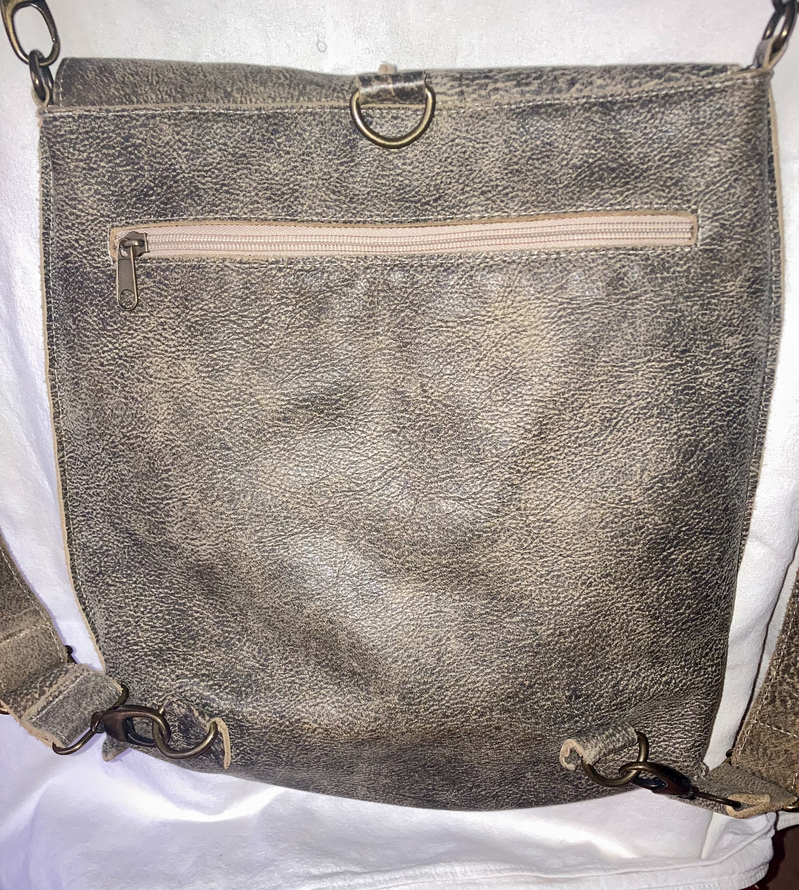 Unisex Thick Leather Backpack/Crossbody/Shoulder Bag - image 2