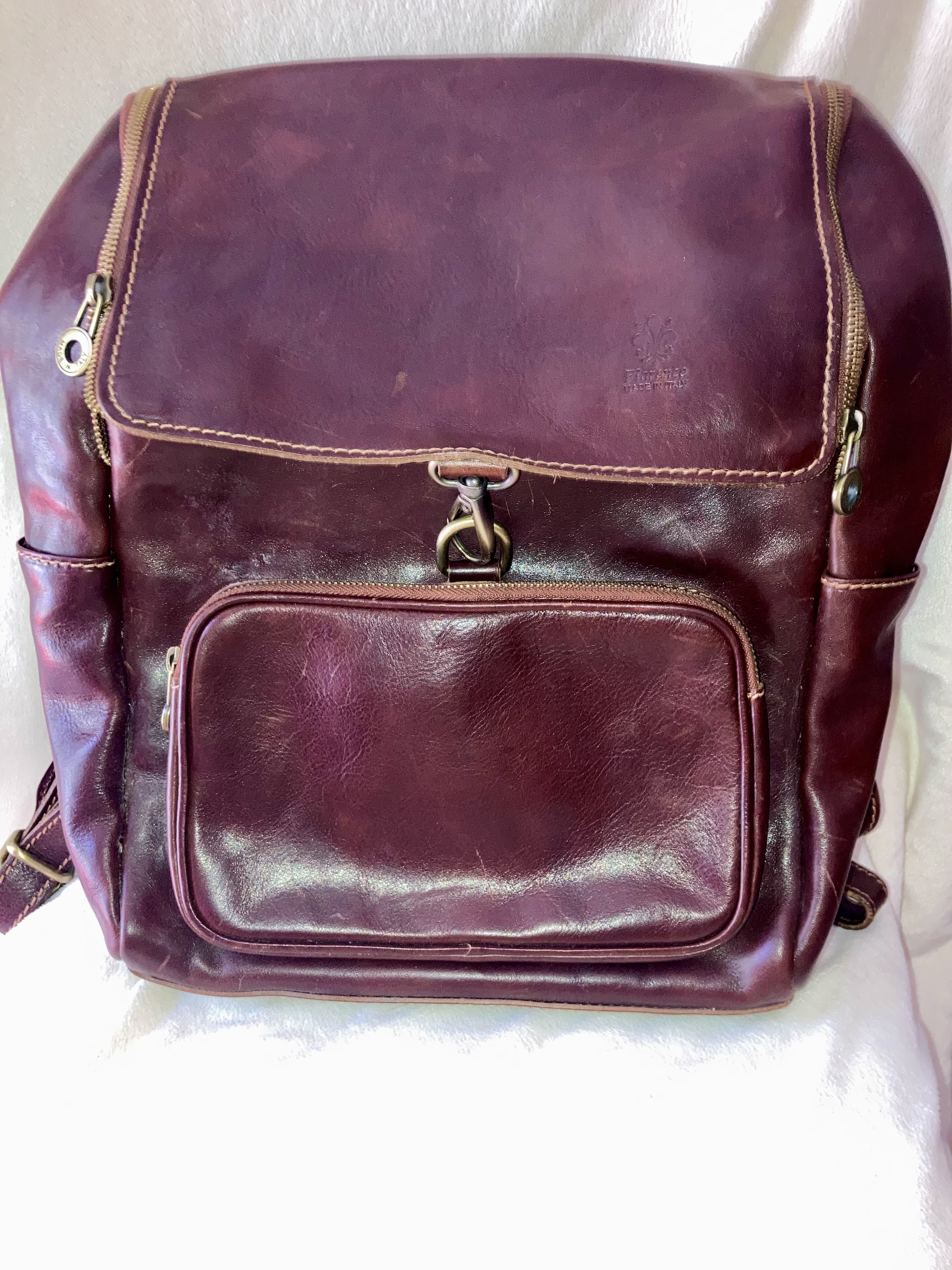 Large Leather Backpack from Italy