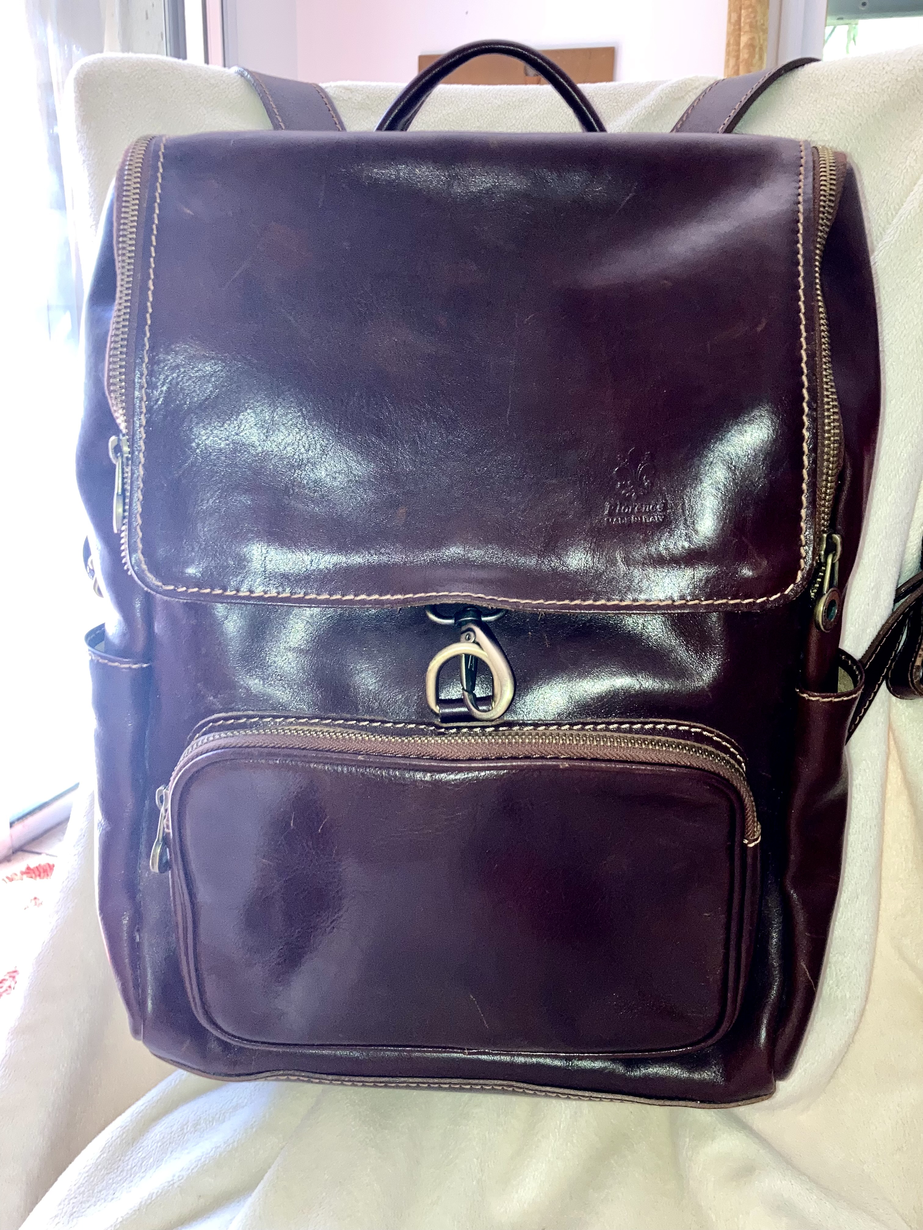 Large Leather Backpack from Italy - image 2