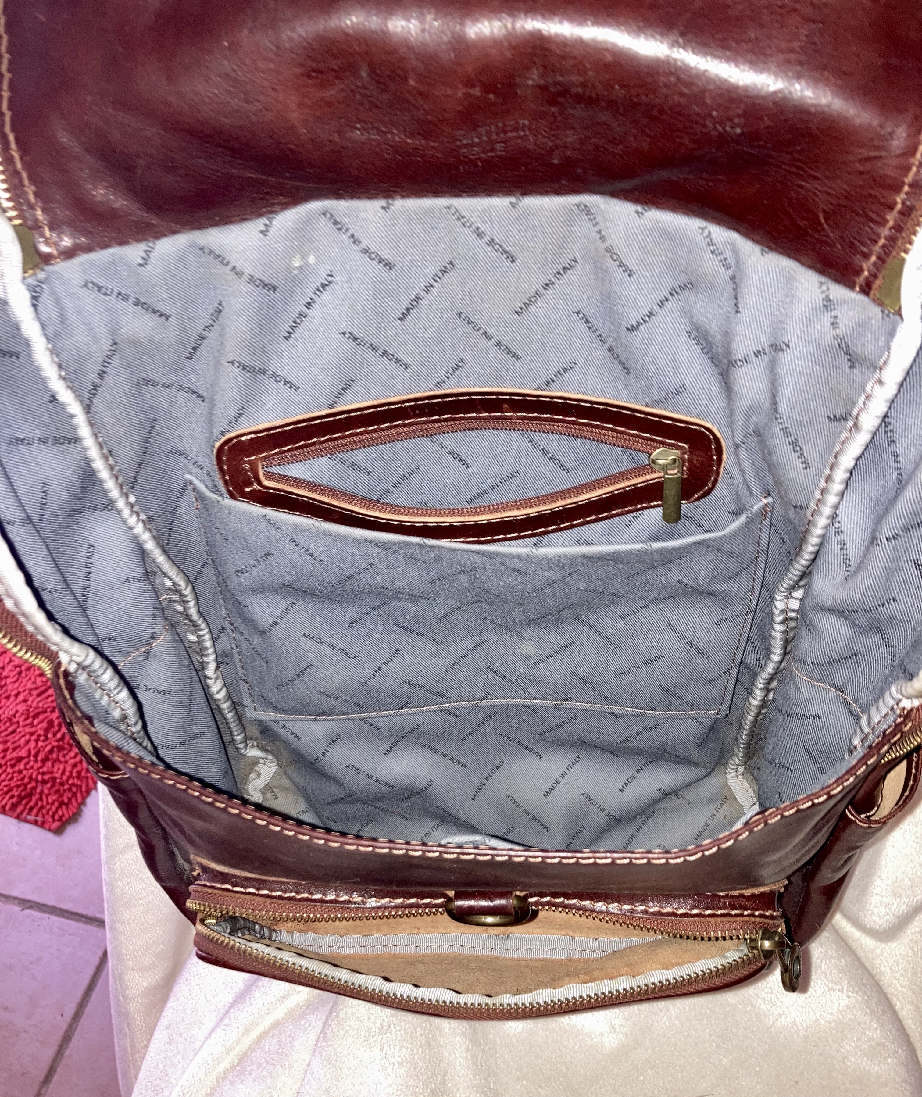 Large Leather Backpack from Italy - image 4