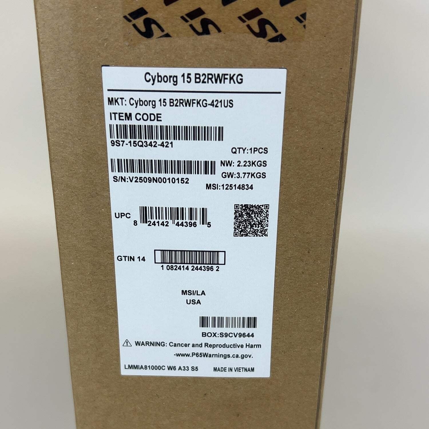 New MSI Cyborg 15 B2RWFKG 15.6" Core 7 240H 32GB RAM 1TB SSD GeForce RTX 5060 - image 3