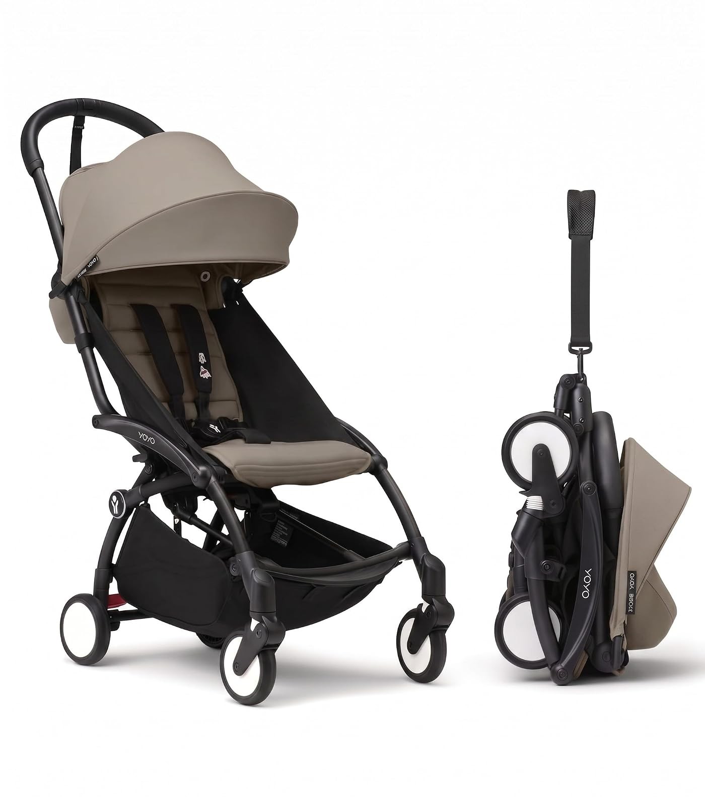Stokke YOYO3 Stroller 6 Months Black Frame Taupe Seat Lightweight