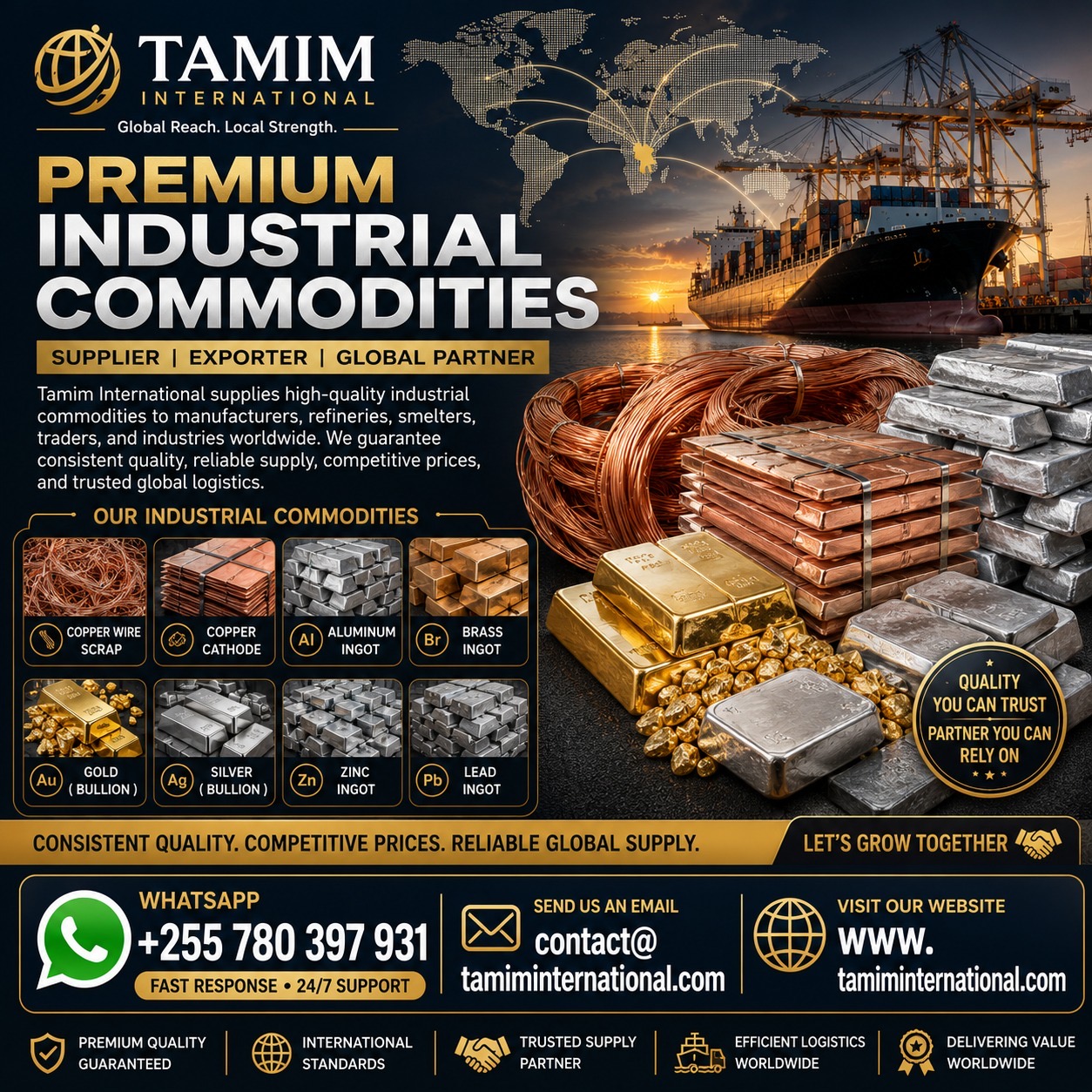 Trusted Exporters of Copper Wire, Cathodes, sunflower oil & Gold Bar