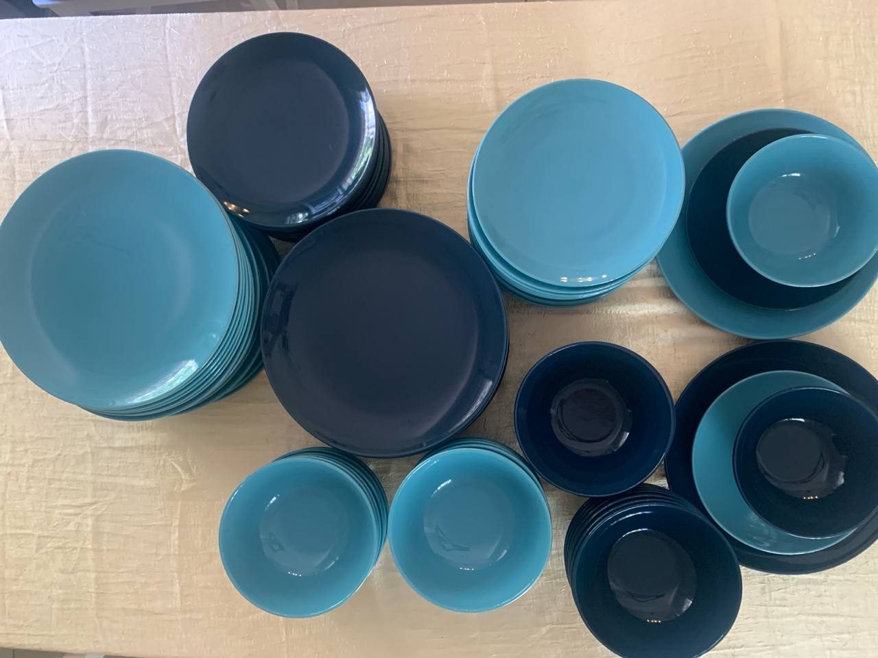Massive IKEA FÄRGRIK Dinnerware Sets – Navy & Turquoise (Ideal for Meat/Dairy) - image 3