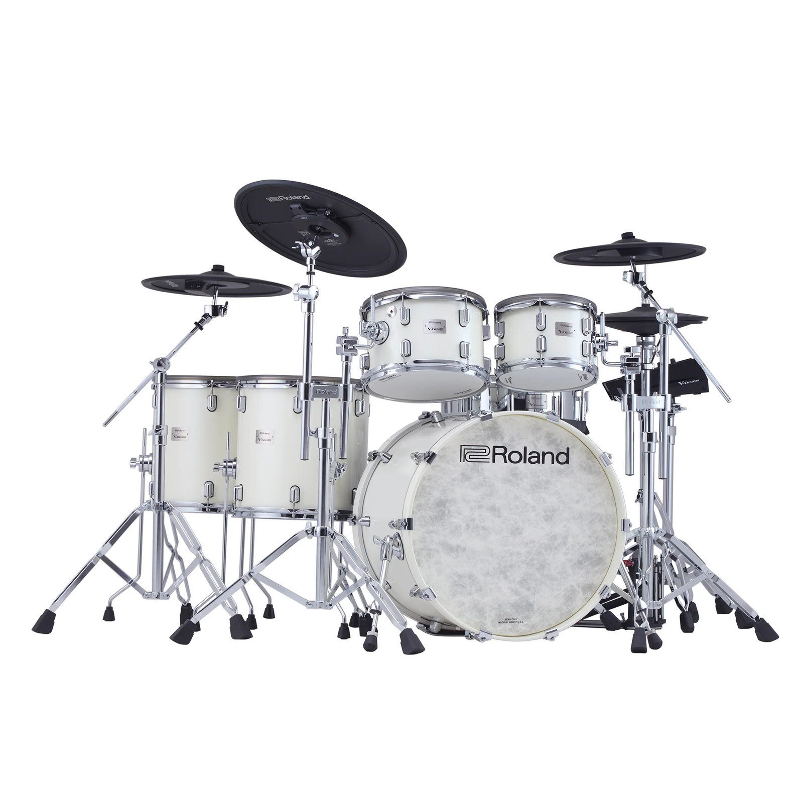 Roland VAD716 V-Drums Electronic Drum Set - Pearl White COMPLETE DRUM BUNDLE - image 2