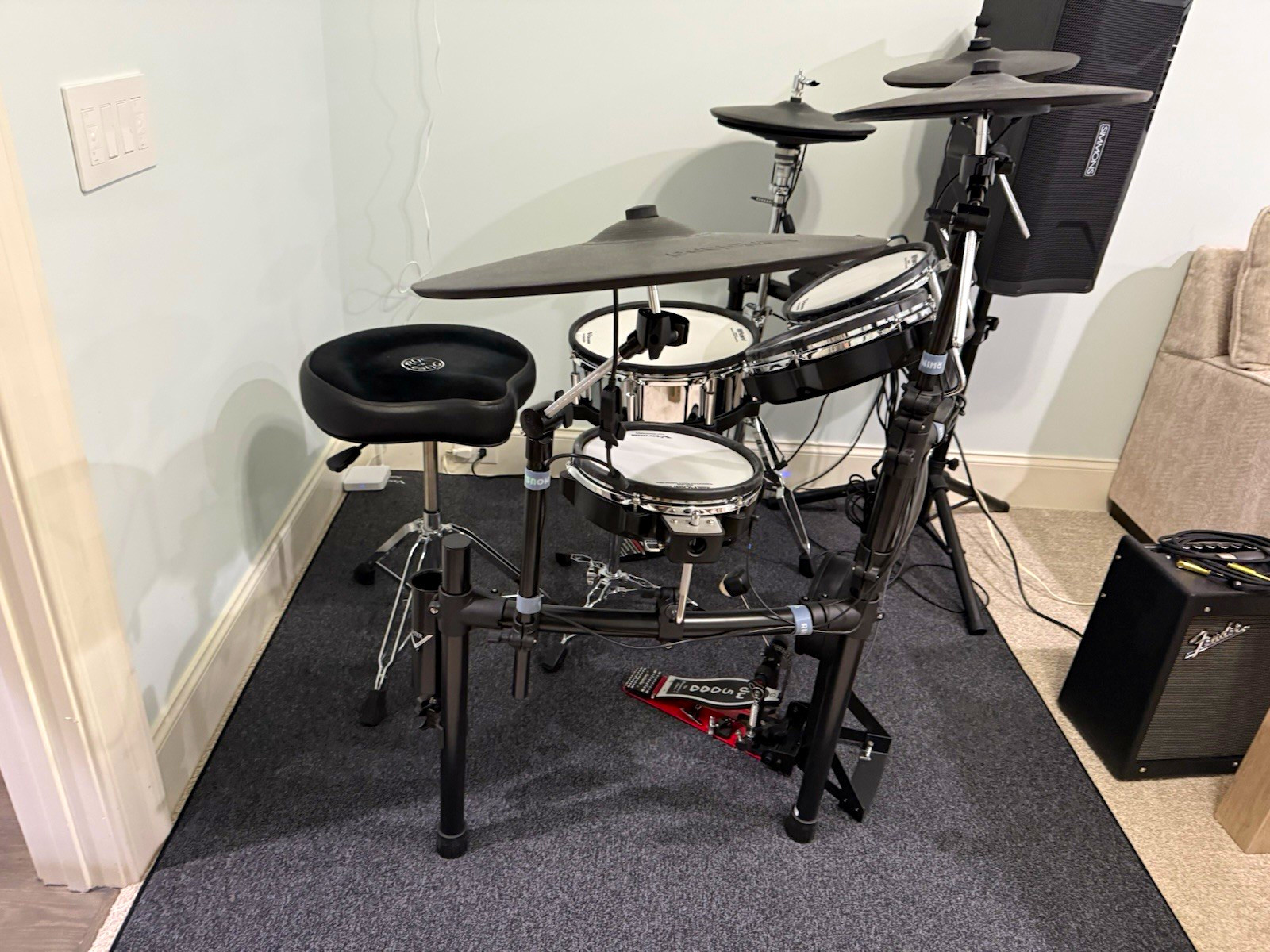Roland V-Drums TD-27KV2 Electronic Drum Kit Mesh Pad, Pedals, Throne, Mat + more