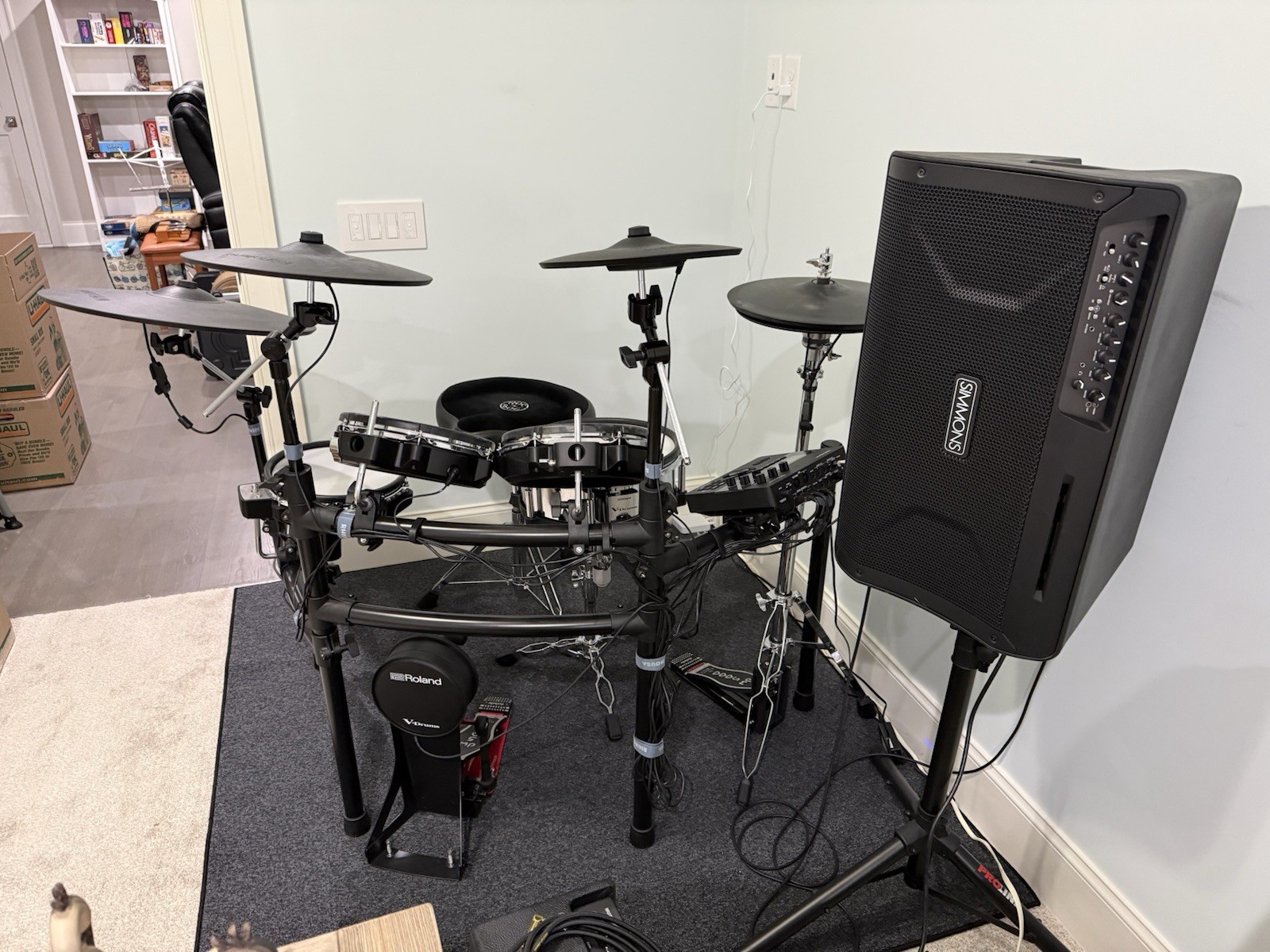 Roland V-Drums TD-27KV2 Electronic Drum Kit Mesh Pad, Pedals, Throne, Mat + more - image 4