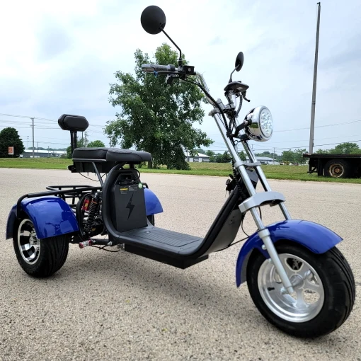 2000W Electric 3 Wheel Fat Tire Scooter Trike Harley Chopper Style CityCoco