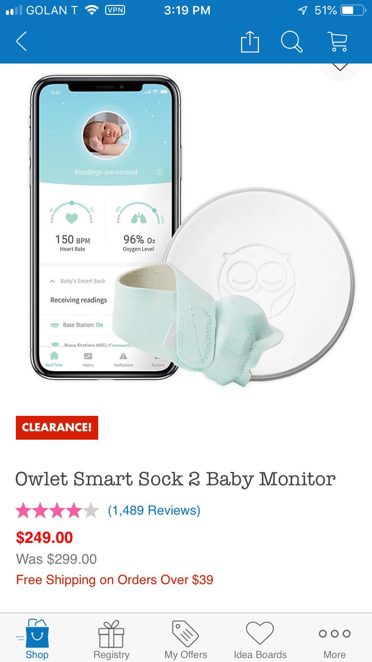 Owlet Smartsock Baby Moniter - The Jerusalem Market