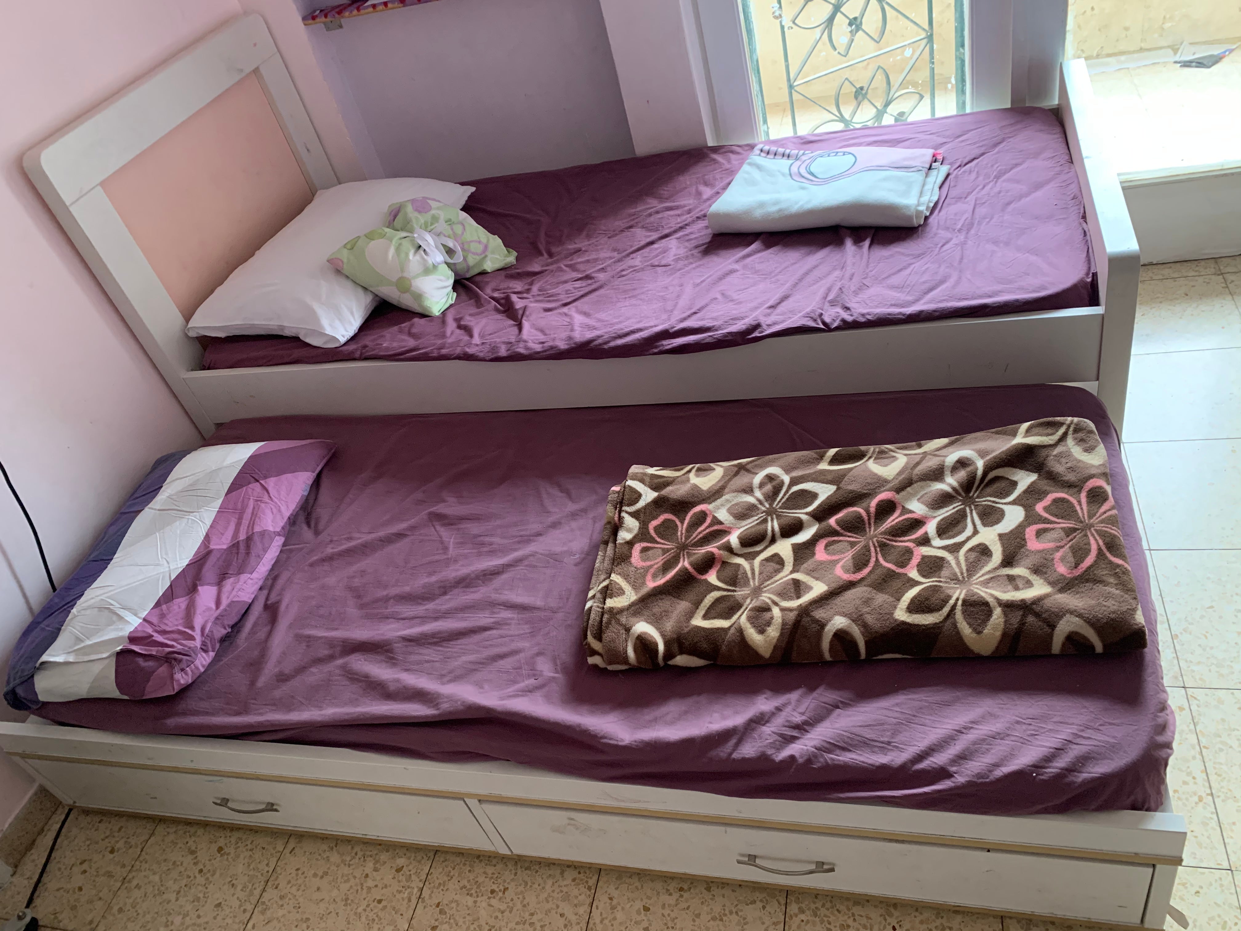 Girls’ bed with trundle