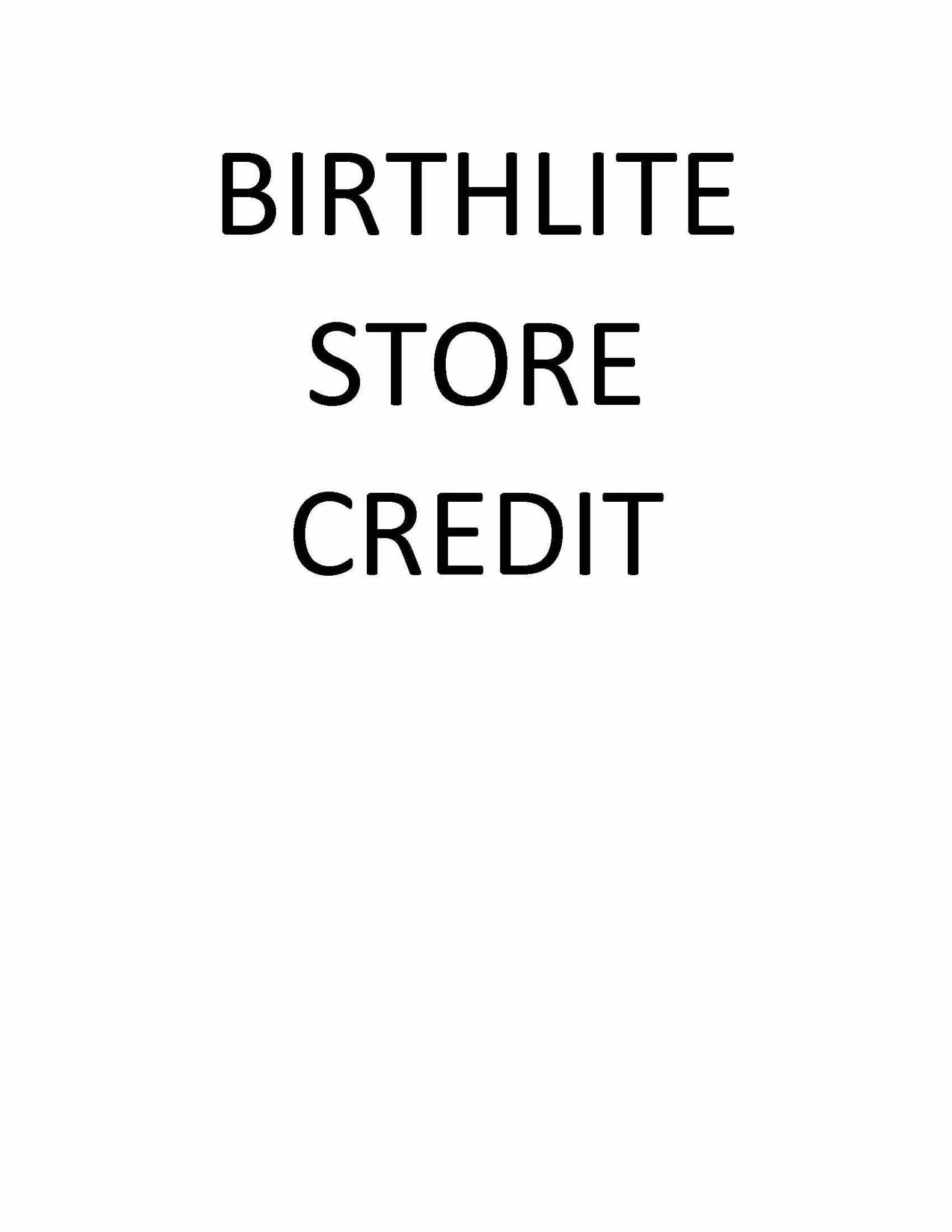 190 Shekel Credit to Birthlite - The Jerusalem Market