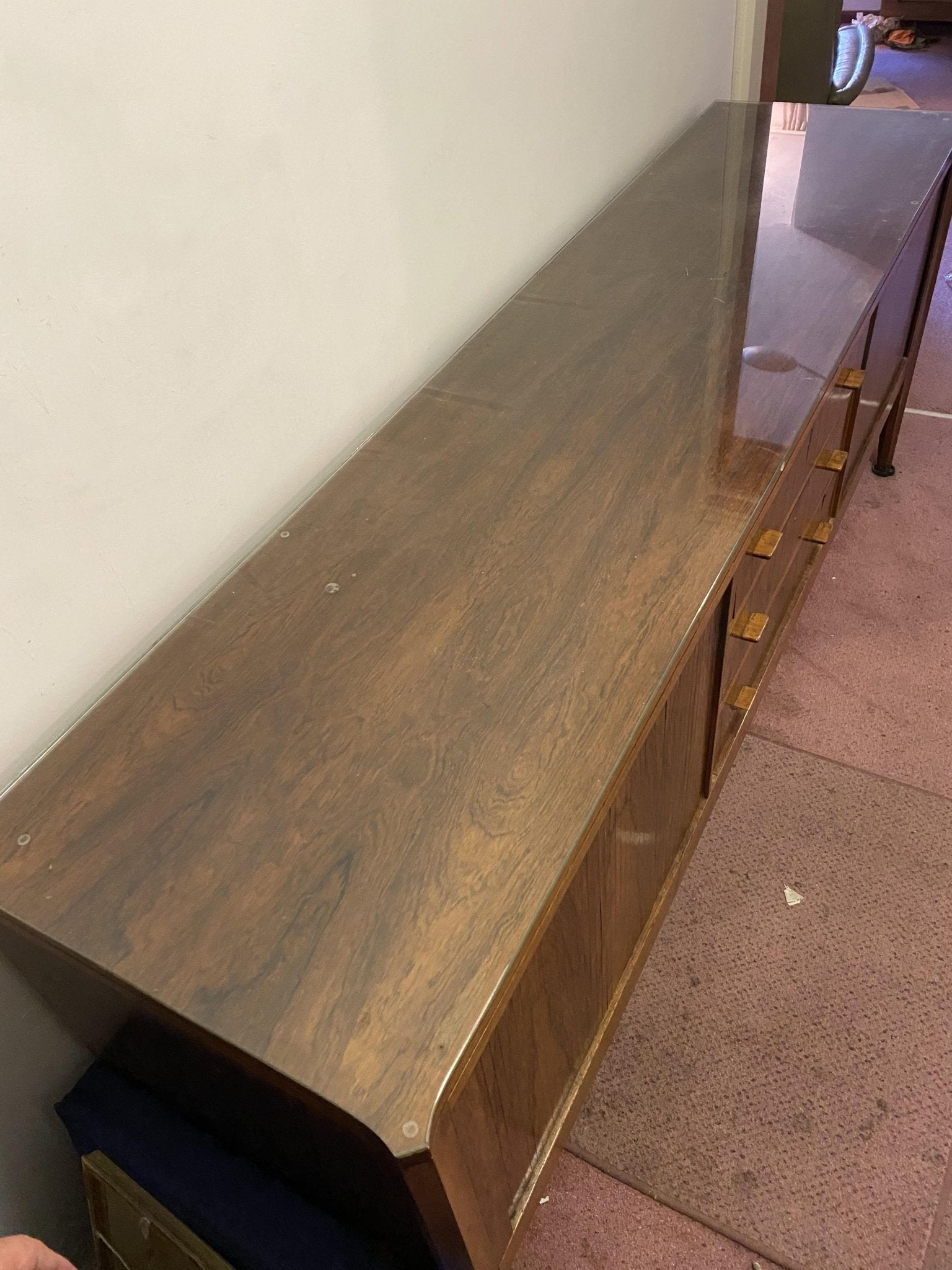 Glass topped, wooden sideboard - The Jerusalem Market