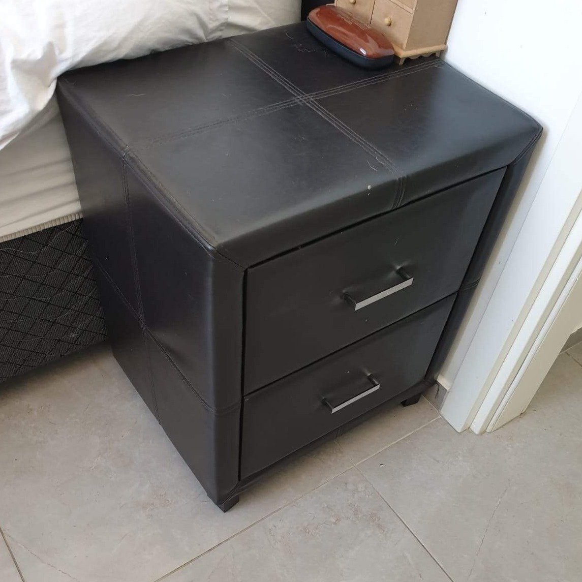 Leather Bed Side Tables (1/2) - The Jerusalem Market