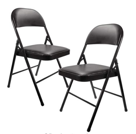 4 Black Padded Folding Chairs - The Jerusalem Market