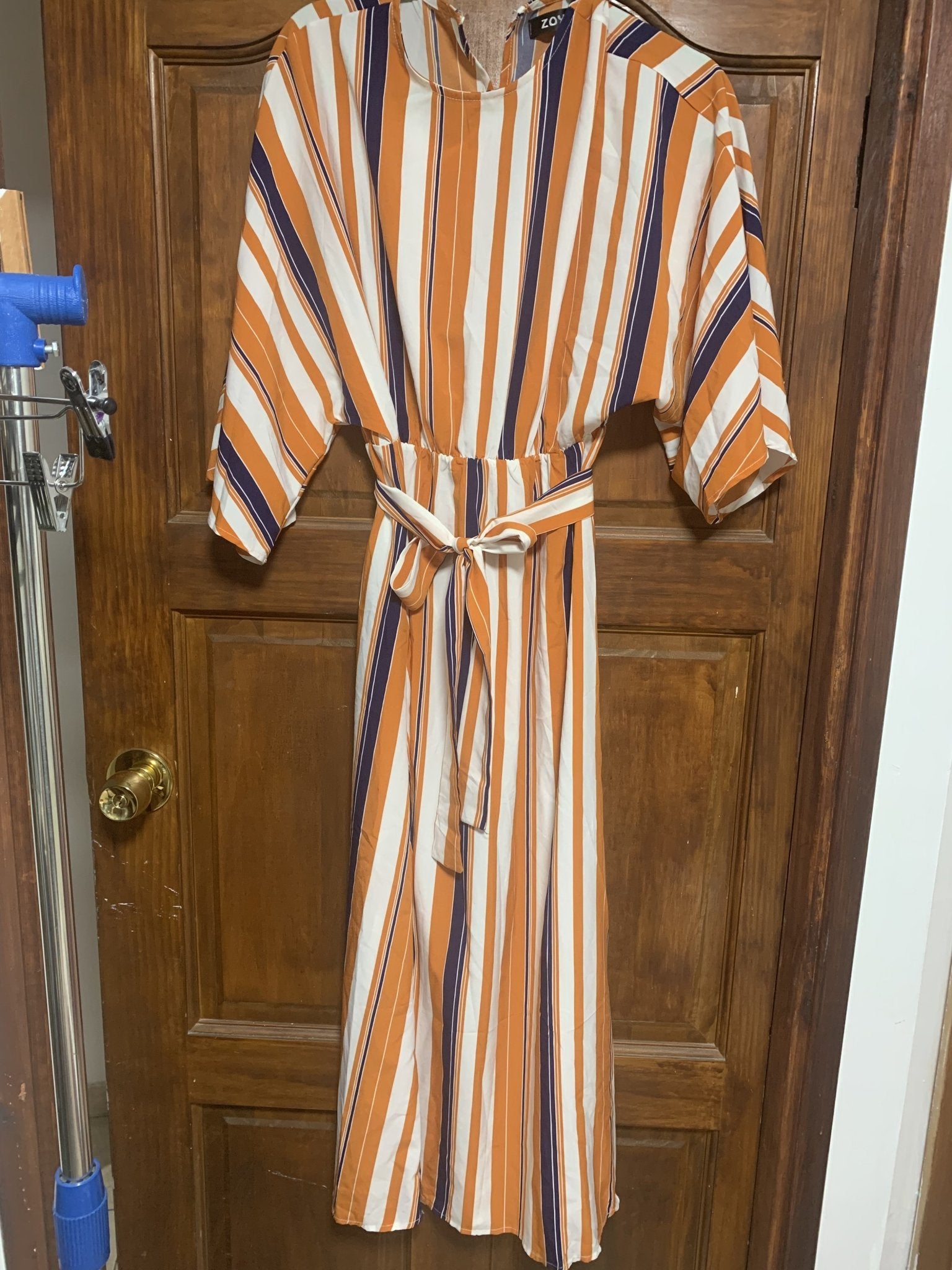 Orange striped midi dress - The Jerusalem Market